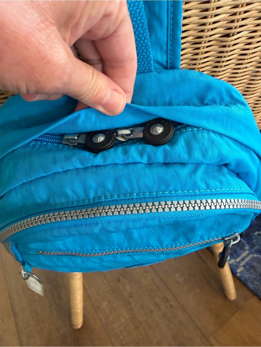 NWT Kipling Vibrant Teal Backpack - Zipper Organization 0SFA - Picture 7 of 15